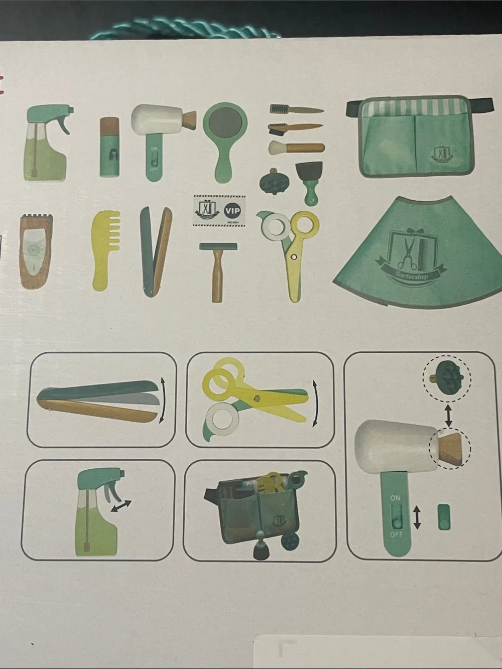 Wooden Play Barber Set NWT and all the accessories see box for full details